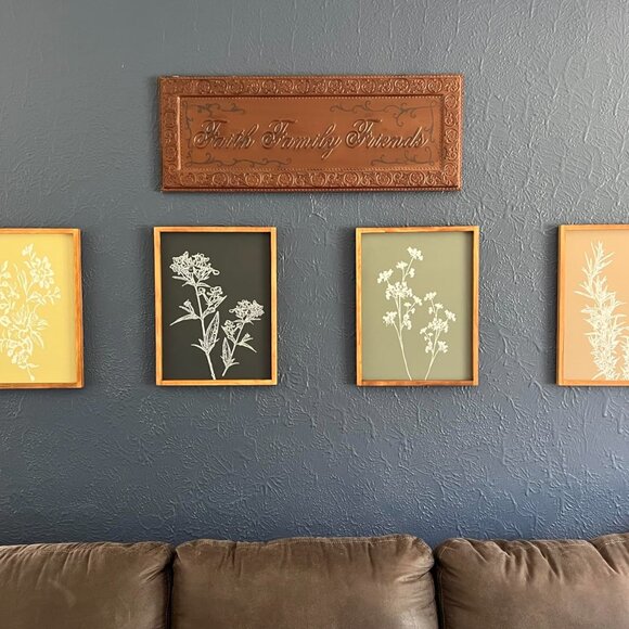 Wall Art Set of 4 Wooded Botanical Print Wall Decor Home Decor Living room decor - Picture 3 of 10